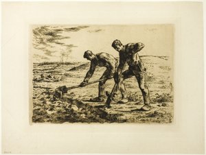 Dois homens cavando de Jean Francois Millet