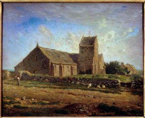 Vista da Igreja de Greville Pintura de Jean Francois Millet (1814-1875) 1871 Sol. 0,6x0,73 m Paris, musee d