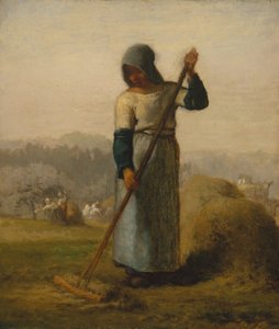 Mulher com um ancinho, provavelmente 1856-57. de Jean Francois Millet
