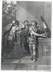 Arcan e Mithridate, ilustração de &39;Mithridate&39; por Jean Racine (1639-99) gravado por Massard