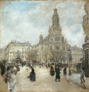 Place de la Trinité, Paris, c.1886 (óleo sobre tela)