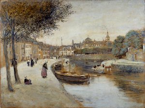 Um Canal em Quimperle Pintura de Jean Francois Raffaelli (1850-1924), século XX. Museu Le Havre des Beaux Arts