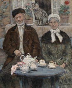 Chá da tarde, c. 1880. de Jean Francois Raffaelli