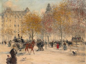 outono em Paris (óleo sobre tela) de Jean Francois Raffaelli