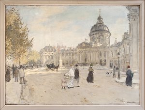 Institut de France em Paris por volta de 1898, Pintura de Jean Francois Raffaelli (1850-1924). Fotografia, KIM Youngtae, Paris, Musee Carnavalet. de Jean Francois Raffaelli