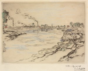 O Sena, em Asnières, 1894. de Jean Francois Raffaelli