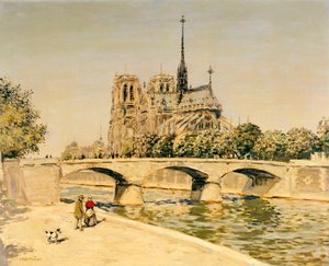 Notre Dame e o Sena de Jean Francois Raffaelli