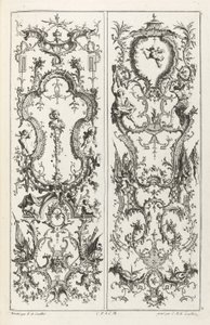 Dois painéis com designs grotescos