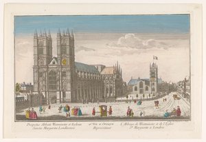Vista da Abadia de Westminster e da Igreja de Santa Margarida em Londres 26º. Representante da Vüe d
