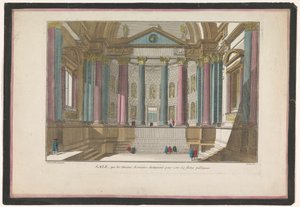 Vista do interior de um edifício romano Venda, que les anciens Romains destinoient pour voir les fêstes publiques (título no objeto) de Jean François Daumont