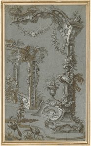 Uma treliça e gazebo de jardim rococó de Jean François de Cuvilliés I