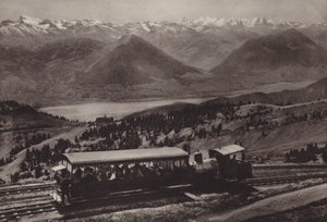 Na estação Rigi Kulm (foto a p/b) de Jean Gaberell