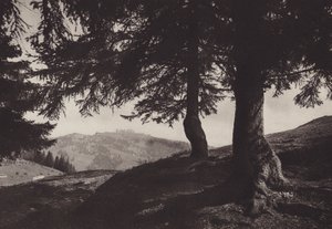 Rigi Staffel, caminho pedestre perto de Staffel (foto a p/b) de Jean Gaberell
