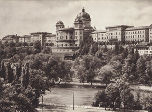 Suíça: Berna, o Palácio Federal Suíço (foto p/b)