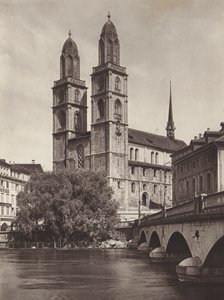 Suíça: Zurique, a Catedral (foto a p/b)