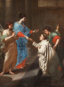 O noivado místico do Beato Hermann Joseph com a Virgem Maria. de Jean Guillaume Carlier