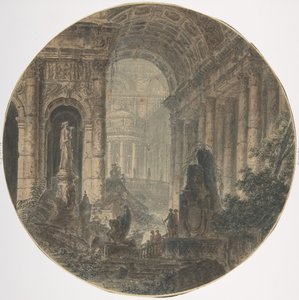 Fantasia arquitectónica, século XVIII. de Jean Henri Alexandre Pernet.