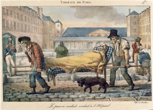Um inválido sendo levado para o hospital, da série &39;Tableaux de Paris&39;, c.1820
