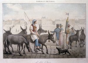 Ancien metier de rue in Paris: merchant de lait d