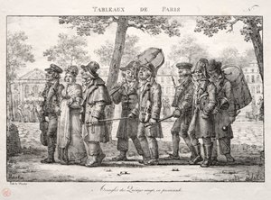 Cenas de Paris: Cegos do Quinze Vingts, Caminhando de Jean Henri Marlet