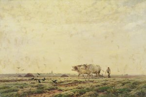 Os primeiros sulcos, Haute Alsace ou o trabalhador, 1883 de Jean Henri Zuber