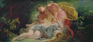 Cephalus e Procris (óleo sobre tela) de Jean Honore Fragonard