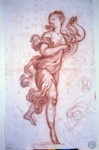 Dançarino vestido com a antiguidade Drawing a la sanguine de Jean Honore Fragonard de Jean Honore Fragonard