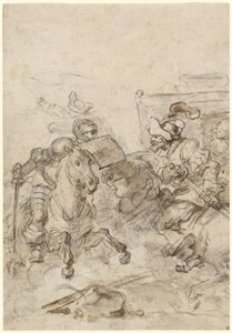 Dom Quixote atacando o Biscayan de Jean Honore Fragonard