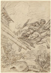 Dom Quixote atacando o moinho de vento de Jean Honore Fragonard