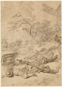 Dom Quixote derrotado pelo moinho de vento de Jean Honore Fragonard