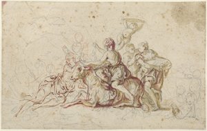 Europa raptada por Júpiter a coberto de um touro (?) de Jean Honore Fragonard