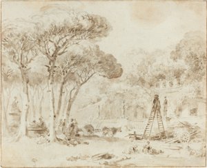 Jardins de uma Villa Italiana (Villa Medici?) de Jean Honore Fragonard