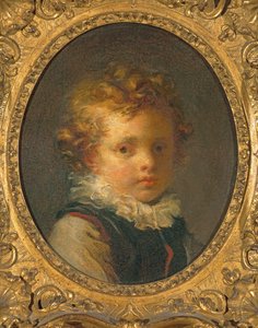 Cabeça de menino (Alexandre-Evariste &39;Fanfan&39; Fragonard), c.1785 (óleo no cartão) de Jean Honore Fragonard