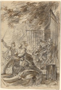 Isabella abandona sua casa para seguir Odorico e seus homens de Jean Honore Fragonard