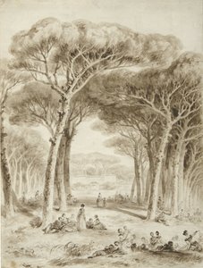 Paisagem italiana com pinheiros de guarda-chuva Paisagem com pinheiros de guarda-chuva de Jean Honore Fragonard