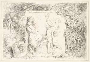 Sátiras dançando de Bacchanales, ou Jogos das Sátiras de Jean Honore Fragonard