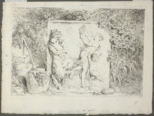 Família dos Sátiros, de Bacchanales, ou Jogos dos Sátiros de Jean Honore Fragonard