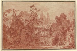 Terraço e jardim de uma villa italiana de Jean Honore Fragonard