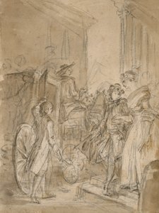 A partida pelo treinador, c.1780-89 de Jean Honore Fragonard