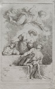 Os discípulos no túmulo, 1764. de Jean Honore Fragonard