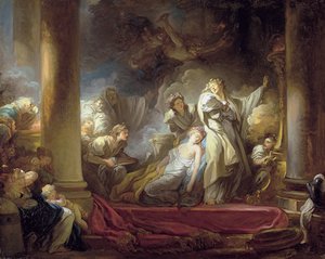 O Sumo Sacerdote Coresus Sacrificando-se para Salvar Callirhoe de Jean Honore Fragonard