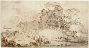 O carrinho parado de Jean Honore Fragonard