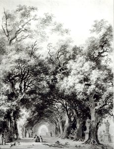 O beco sombrio, c.1773-74 (lavagem sépia no papel) de Jean Honore Fragonard