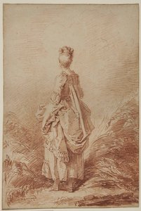 Mulher jovem, olhando para trás de Jean Honore Fragonard
