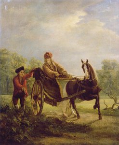 Voltaire (1694-1778) em um cabriolet em Ferney