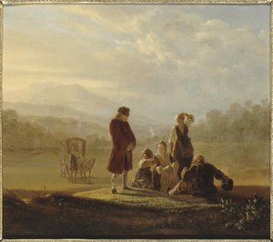 Voltaire e os camponeses de Ferney, ca 1770.
