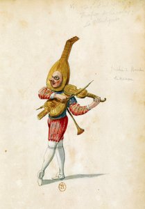 Esboço de fantasia de Jean Berain o Ancião (1640-1711) para Le feste di Amore e di Bacco (As Celebrações do Amor e de Baco), ballet de Jean-Baptiste Lully (1632-1687), apresentado no Palais-Royal em Paris, 15 de novembro