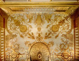 André Camot depois de Jean I Berain (1640-1711), Ceiling disse ao imperial do quarto da cama do hotel de Mailly