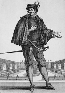 Capitan Spezzaferro, figurino de palco, gravura de Jean Berain the Elder (1637-1711), França