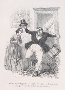 ...Feliz por se safar tão barato. das Pequenas Misérias da Vida Humana, 1843. de Jean Ignace Isidore Gérard